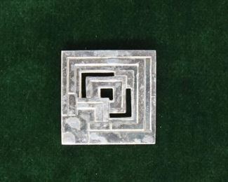 Jewelry 26: Sterling Silver Acme Studios Square Pin $15
1.125” square