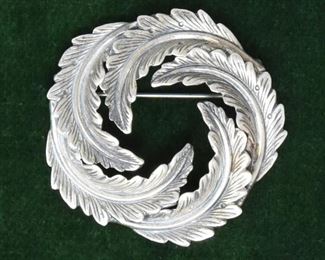 Jewelry 25: Sterling Silver Acanthus Leaf Swirl Pin $15
2” round 
