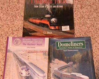 Train Book Lot 49: Three passenger car books $28
including Domeliners