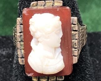 Jewelry 12: Antique Cameo Ring $85
10k gold, small, possibly size 4 or 5