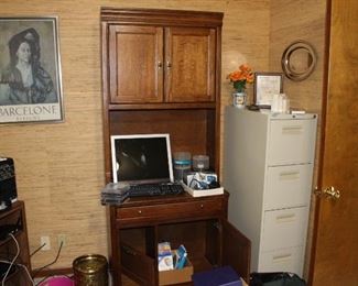 Computer cabinet, file cabinet, supplies