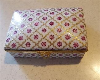 Tiffany ceramic box, Limoges, France