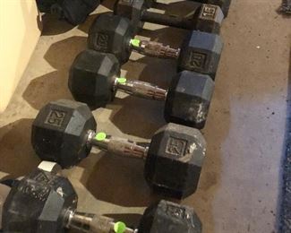 25, 20, and 15 lb weights