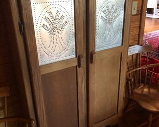 Pie Cabinet with tin leaf front