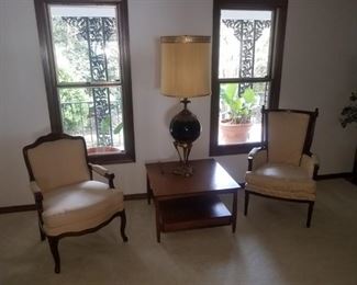 Heritage Mid Century side table / two chairs