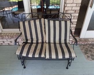 wrought iron glider