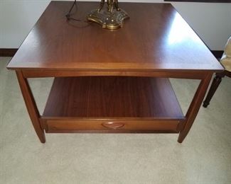 pair of Heritage walnut MCM tables. Presale - each at $75
