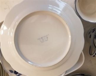Large set of Folkcraft blue & white dinnerware