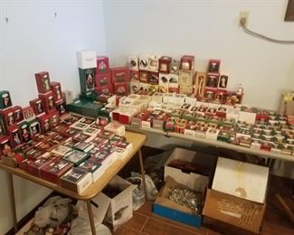 HUGE assortment of Christmas decor, ornaments, bells, eggs and more. Hummel, Lenox, etc..