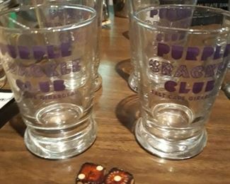 Purple crackle glasses and dice,  have a few more items from there