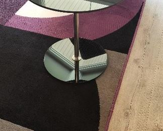 side table, rug