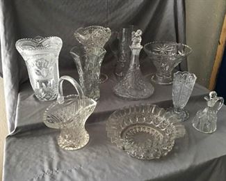 Cut Glass Bowls and Vases