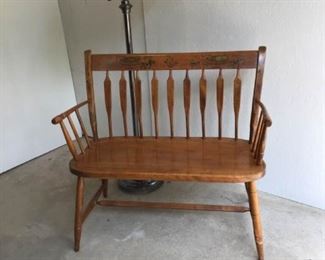 Hardwood Bench Floor Lamp