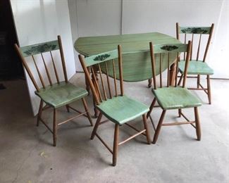 Hardwood PaintedAntiqued Table Chairs
