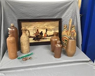 Indian Themed Art and Bottles