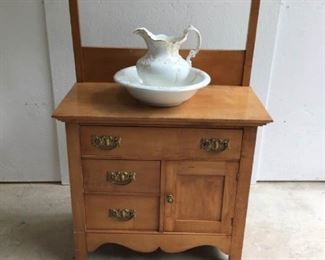 Vintage Hardwood Wash Stand Pitcher