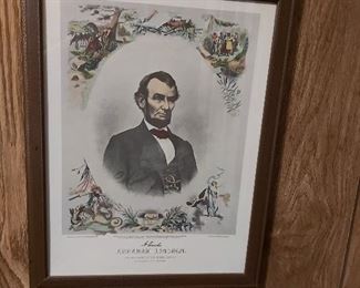 Antique Engraving of Abe Lincoln 
