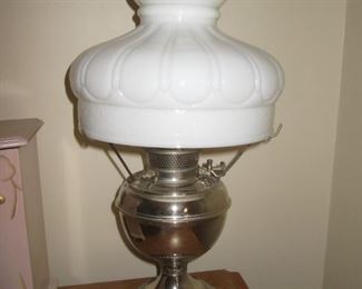 Hurricane Milk Glass Lamp $165.