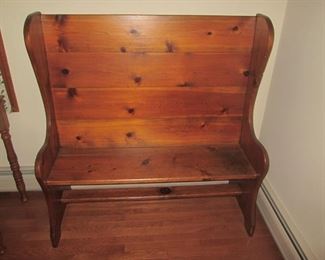 Two Shaker Benches 47" x 48" x 18" deep (17" seat) and Table 42" x 26" x 30" high Total for all three pieces $500. 