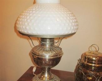Hurricane Milk Glass Lamp $165.