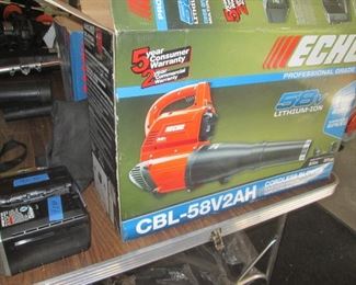ECHO cordless Blower CBL-58V2AH $100. (extra batteries sold separately for $95.