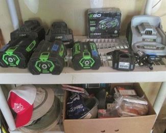 EGO BATTERIES AND CHARGERS 2.5 ah $75. and 5ah $125., charger $25.