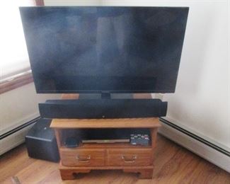 42" TV AND SOUNDBAR AND TABLE