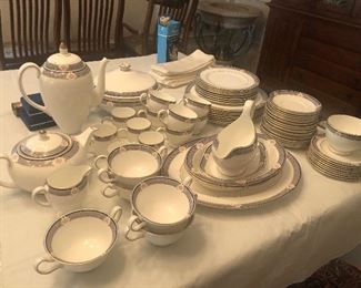 56-piece Wedgwood China set in "Waverly" Pattern