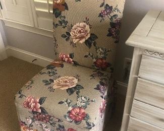 Floral parsons chair