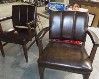 2 of 4 leather side chairs