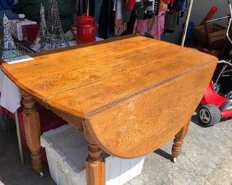 Wood Table with one Drop Leaf