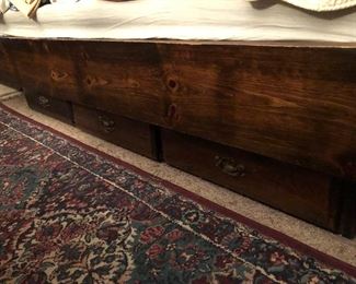 Queen waterbed frame drawers