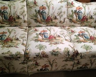 Asian print 3-cushion sofa