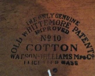 Old Whittemore Patent cotton carding comb