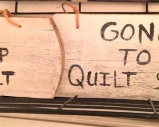 Cute quilting-related signs