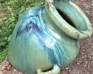 Greenish-blue planter