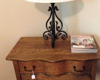 The antique dresser can also be used without the mirror.