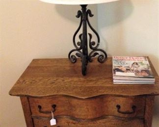 The antique dresser can also be used without the mirror. 