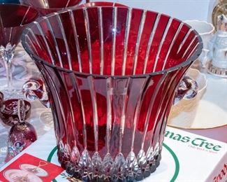 Beautiful Ruby Cut to Clear Ice bucket