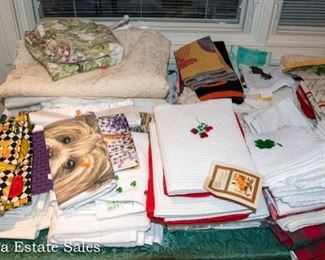 Tables of Linens and Textiles
