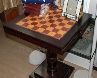 Chess / Checkers Table with game pieces