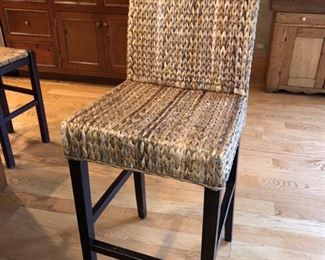 (4) wicker kitchen stools - 32” high to seat x 47” high to back - $60 each