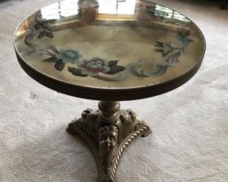 Gorgeous 26” diameter mirrored occasional table - $300