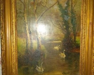 antique Oil on Canvas, Victorian  and unsigned 300.00