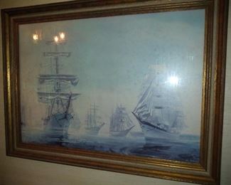 Framed print of ships 80.00