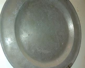 Antique Pewter charger 100.00