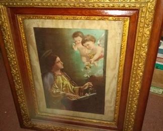 Religious Print Framed in antique frame 