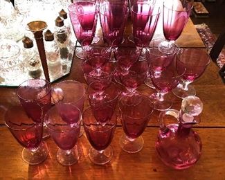 cranberry glass stems