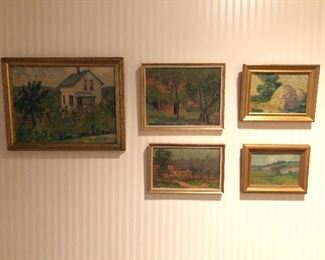 5 small oil paintings by Cleveland Impressionist May Ames