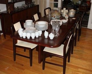Boltinge danish modern rosewood dining table w/ 6 chairs, made in Denmark